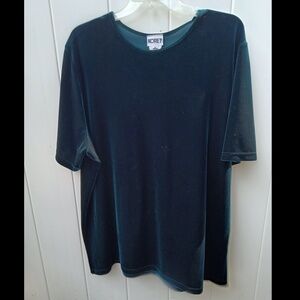 Koret Green Velvet Short Sleeve Top Size: ​2X